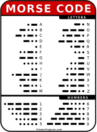 Printable Morse Code Letter And Number Chart