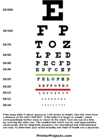 Printable Vision Chart