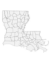 Printable Blank Louisiana Map