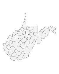 Printable Blank West Virginia Map